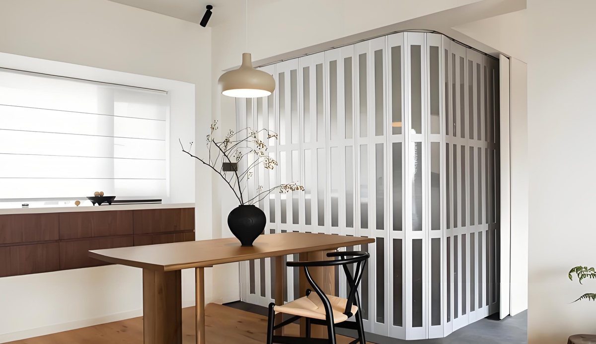 Hidden folding door: a clever design that makes the space neater